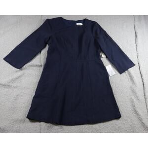 New Eliza J Dress 14 Blue Navy Shift Three-Quarter Sleeve A-Line Shift